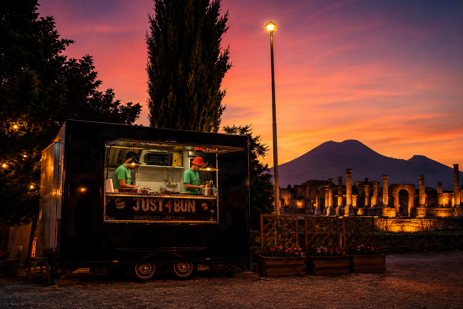 Food truck Just for Bun nel parco di Pompei